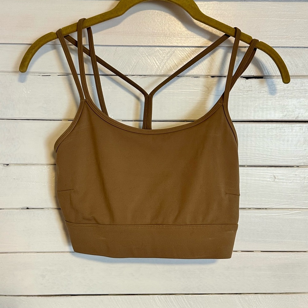 Varley Women's Tan Strappy Sports Bra